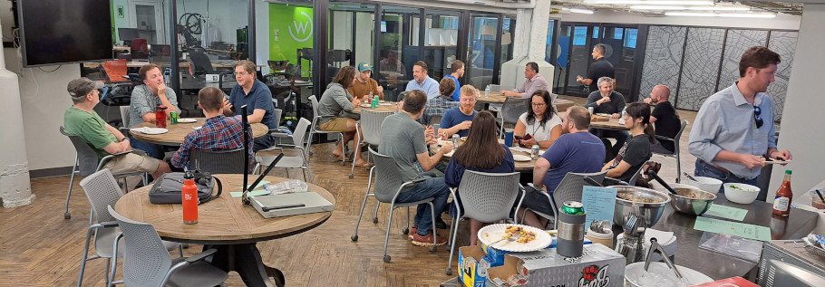 2024 Carolina Code Conference Taco Bar Lunch Crowd at OpenWorks