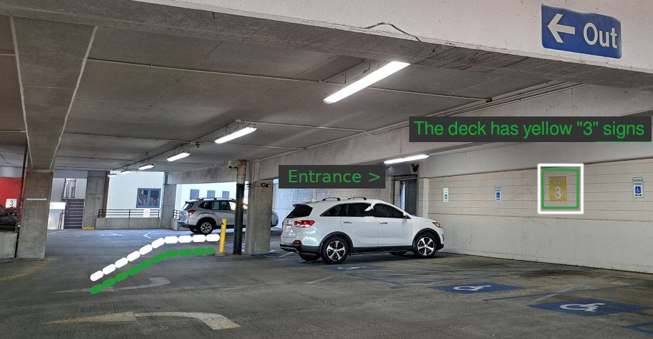 Event access from right side of the 3rd floor Richardson Street Garage entrance into OpenWorks